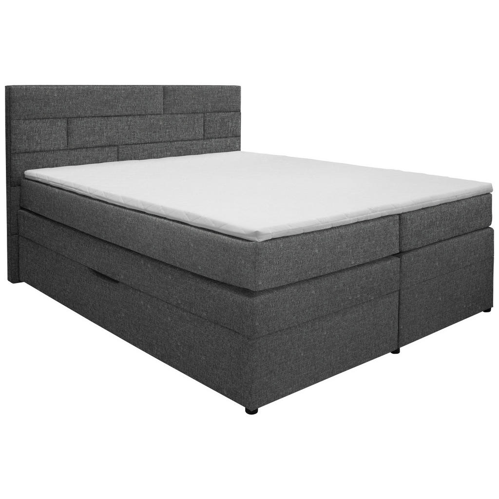XXXLutz Postel Boxspring 160/200 Cm Textil Tmavě Šedá Carryhome
