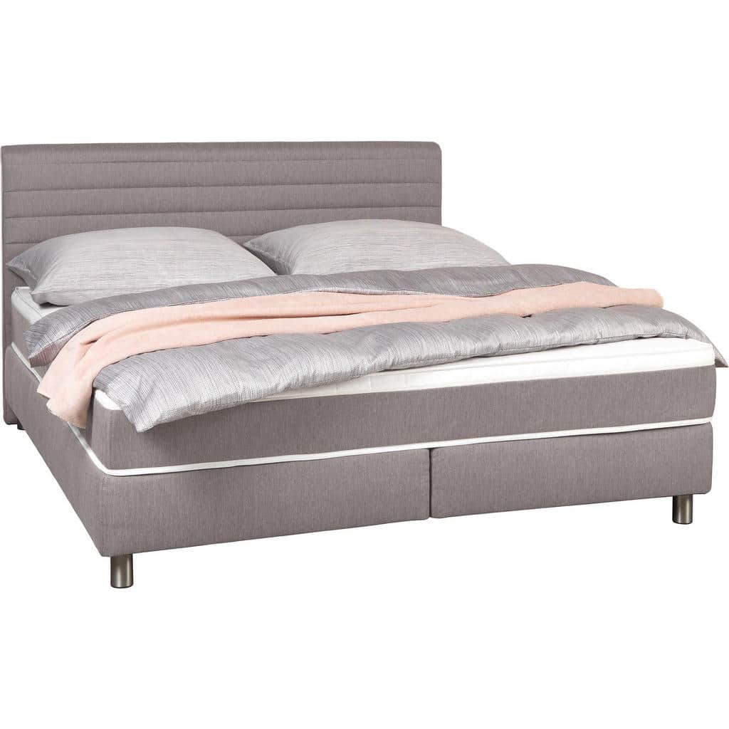 XXXLutz Postel Boxspring 160/200 Cm Textil Šedá Carryhome