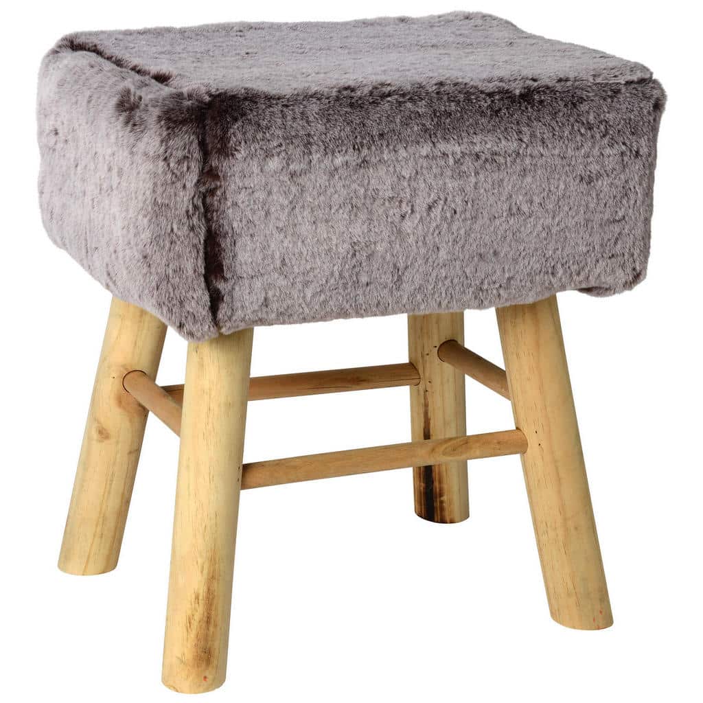 XXXLutz Taburet Borovice Šedá Přírodní Barvy Ambia Home