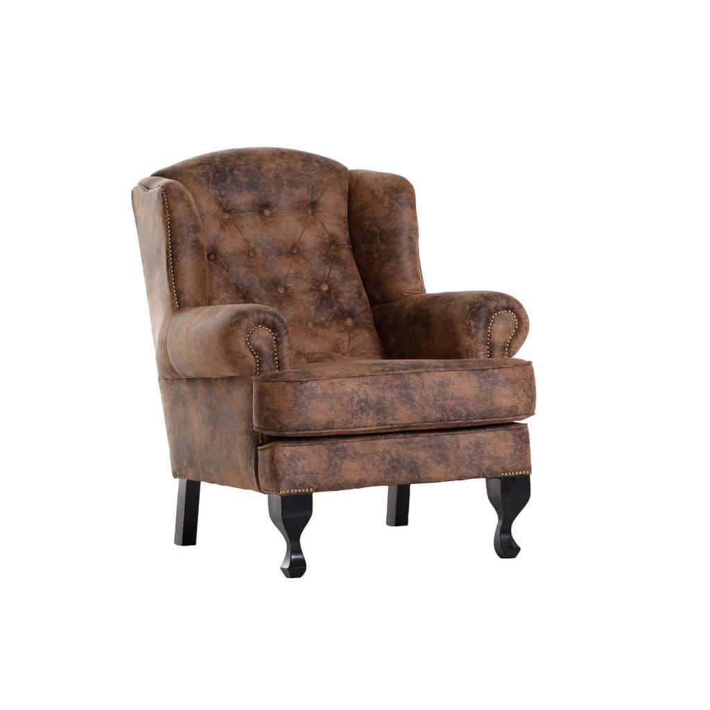 XXXLutz Křeslo Ušák Textil Tmavě Hnědá Ambia Home