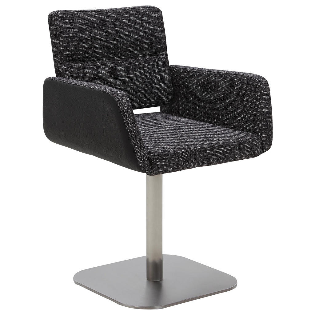 XXXLutz Židle S Područkami Antracitová Černá Barvy Nerez Oceli Dieter Knoll