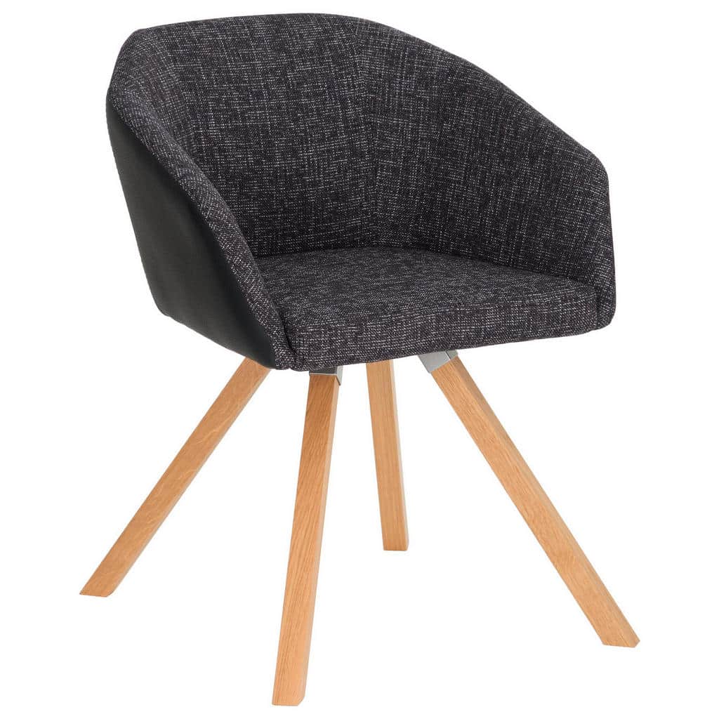 XXXLutz Židle S Područkami Antracitová Černá Barvy Dubu Dieter Knoll