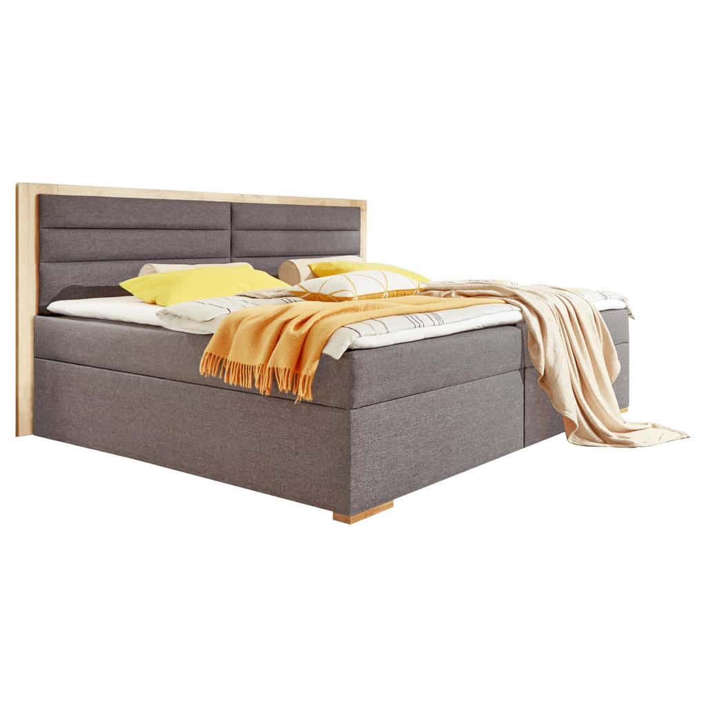 XXXLutz Postel Boxspring 180/200 Cm Textil Kompozitní Dřevo Antracitová...