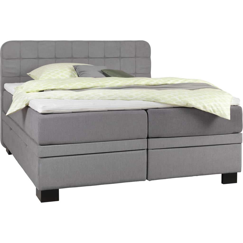 XXXLutz Postel Boxspring 180/200 Cm Textil Světle Šedá Elegando