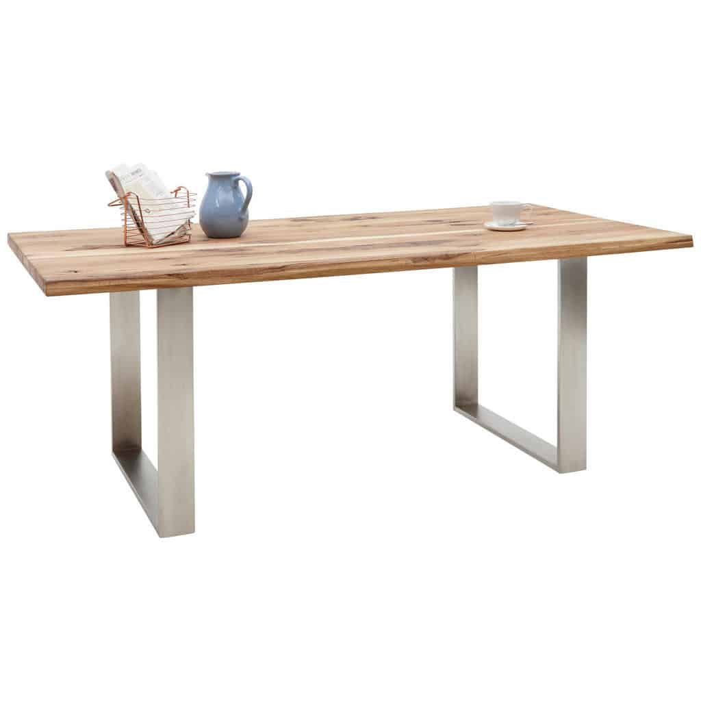 XXXLutz Jídelní Stůl Masivní Dub Barvy Dubu Barvy Nerez Oceli Voleo