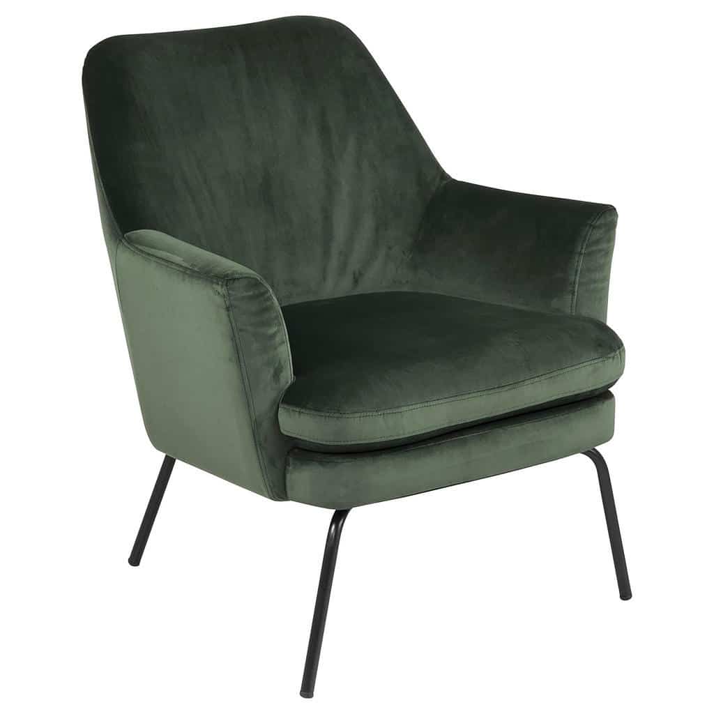 XXXLutz Křeslo Kov Textil Černá Tmavě Zelená Ambia Home