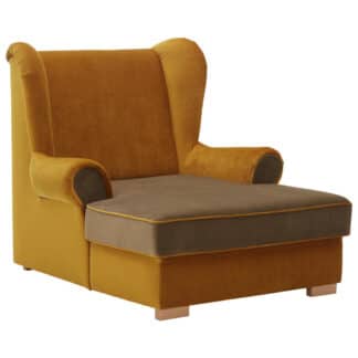 XXXLutz Křeslo Ušák Textil Tmavě Zelená Curry Žlutá Hom`in