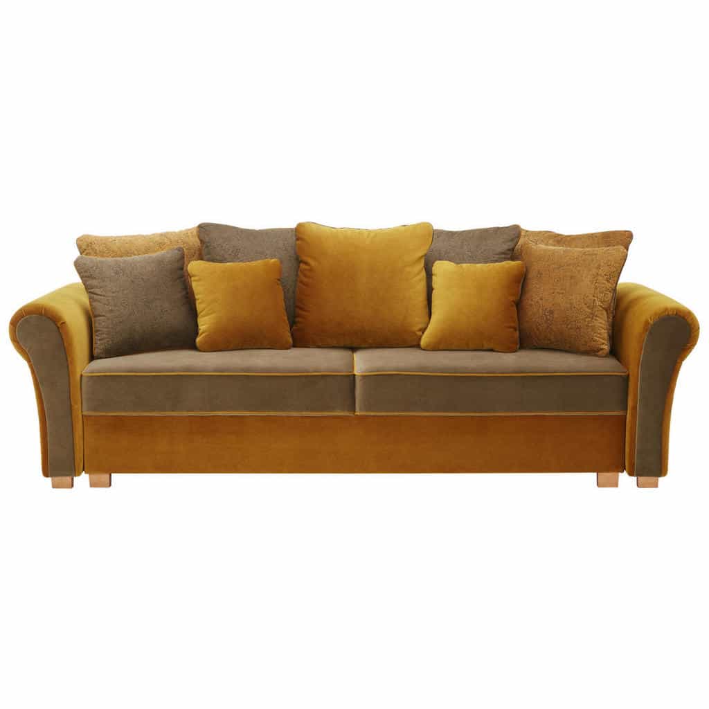 XXXLutz Velká Pohovka Textil Tmavě Zelená Curry Žlutá Hom`in