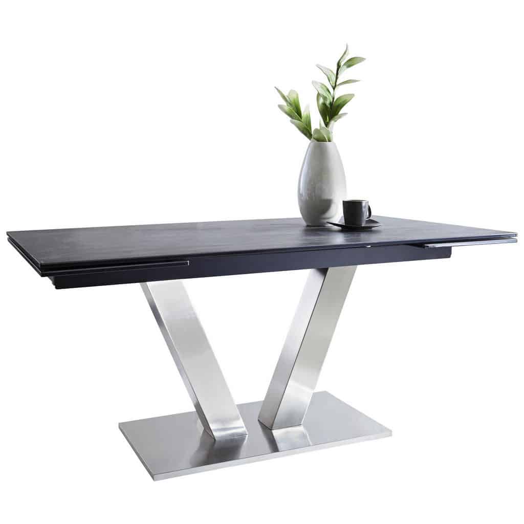 XXXLutz Jídelní Stůl Barvy Nerez Oceli Tmavě Šedá Novel
