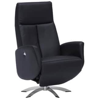 XXXLutz Relaxační Křeslo Textil Kůže Černá Welnova