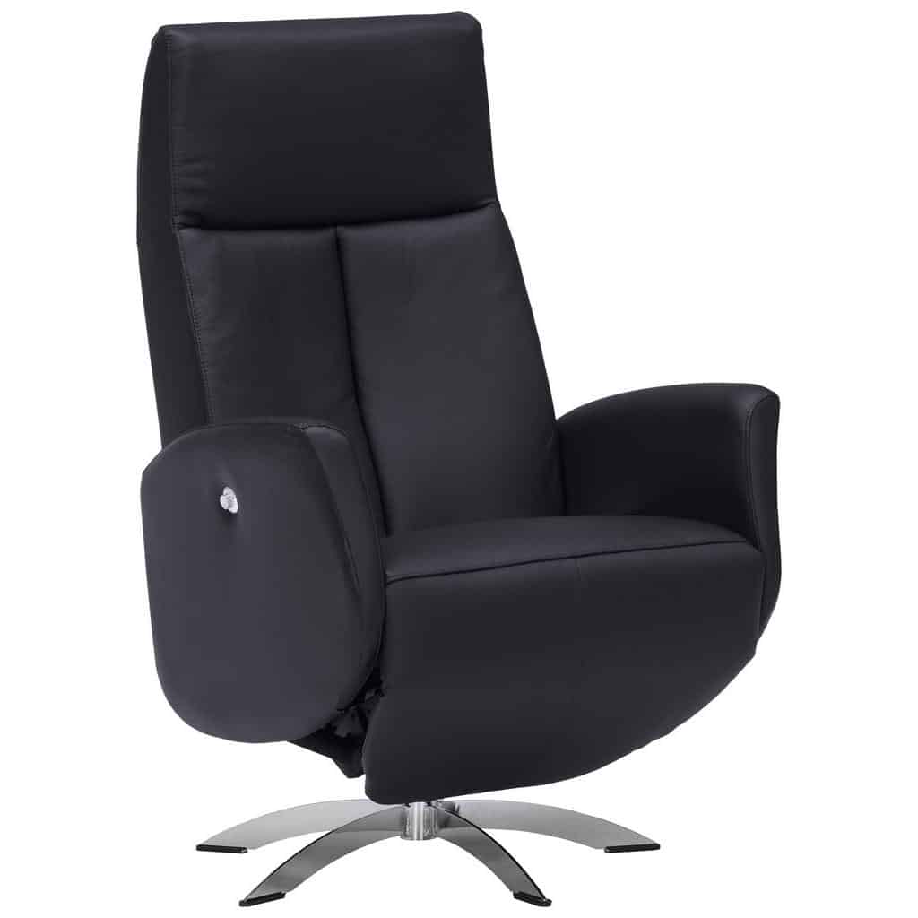 XXXLutz Relaxační Křeslo Textil Kůže Černá Welnova