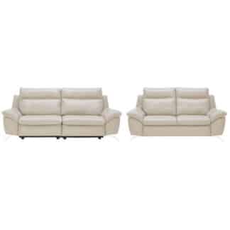 XXXLutz Sedací Sestava Kůže Světle Šedá Natuzzi Editions