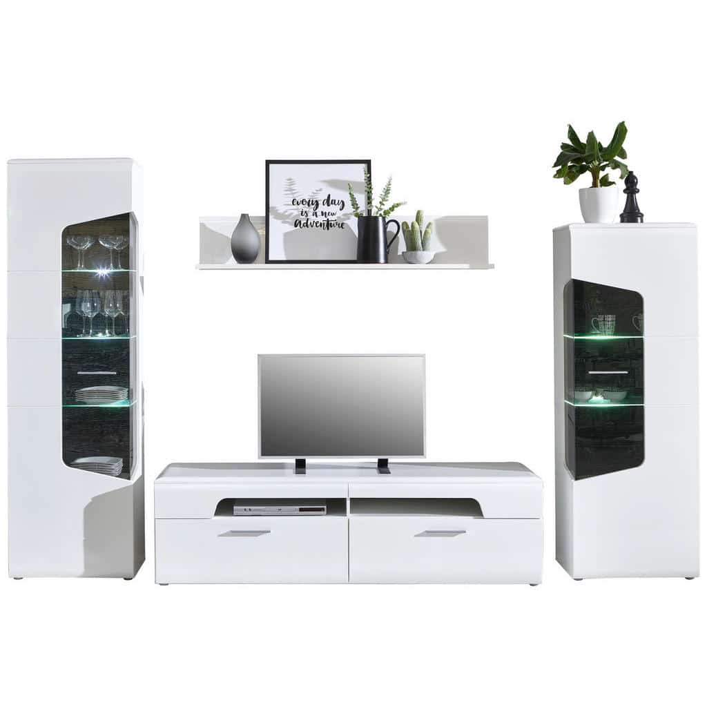 XXXLutz Obývací Stěna Bílá Barvy Dubu Hom`in