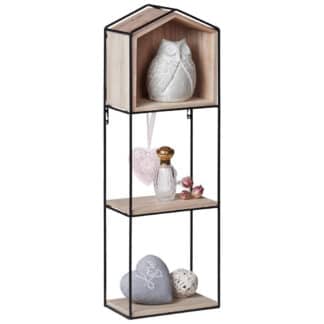 XXXLutz Regál Nástěnný Přírodní Barvy Černá Landscape