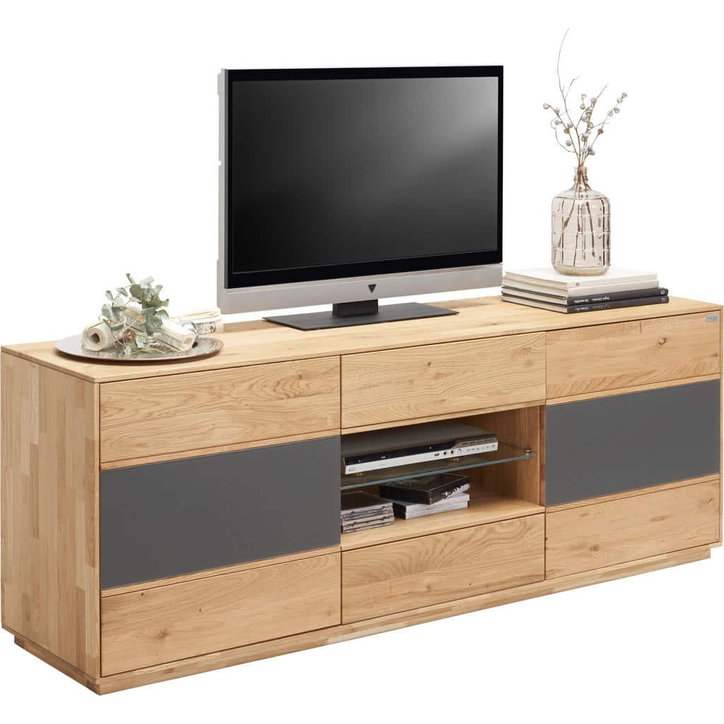 XXXLutz Komoda Lowboard Antracitová Barvy Dubu Valnatura