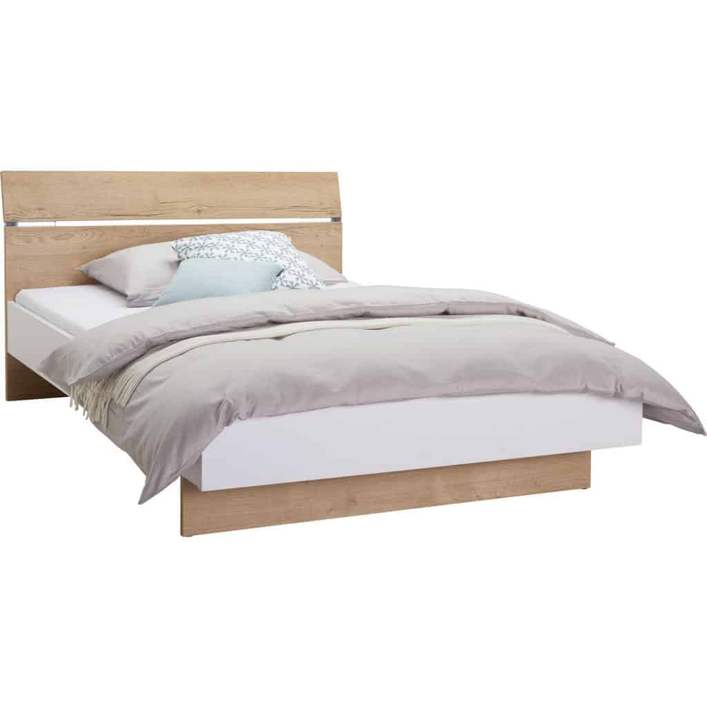 XXXLutz Postel 140/200 Cm Kompozitní Dřevo Bílá Barvy Dubu Hom`in