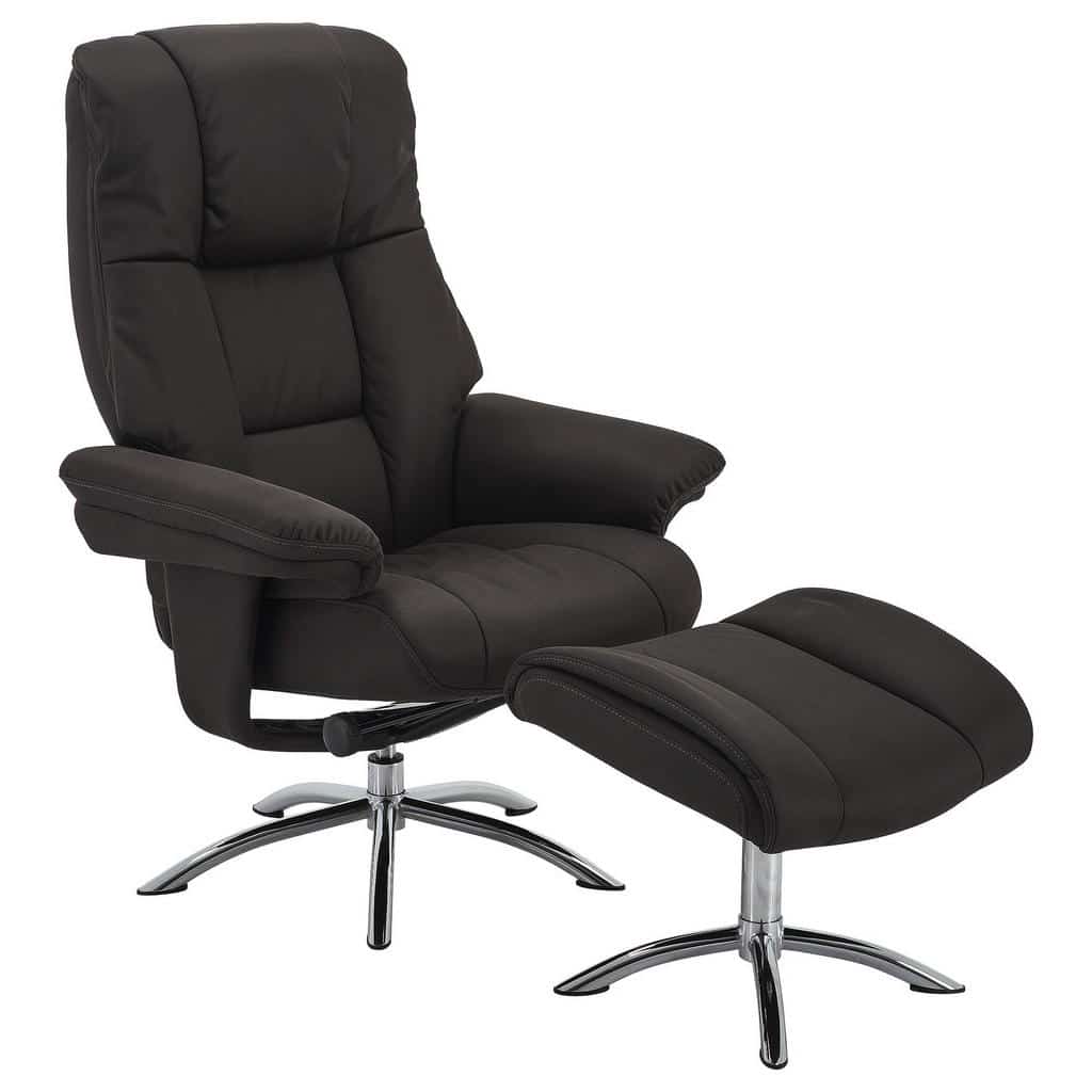 XXXLutz Relaxační Křeslo S Taburetem Kov Textil Antracitová Barvy Chromu...