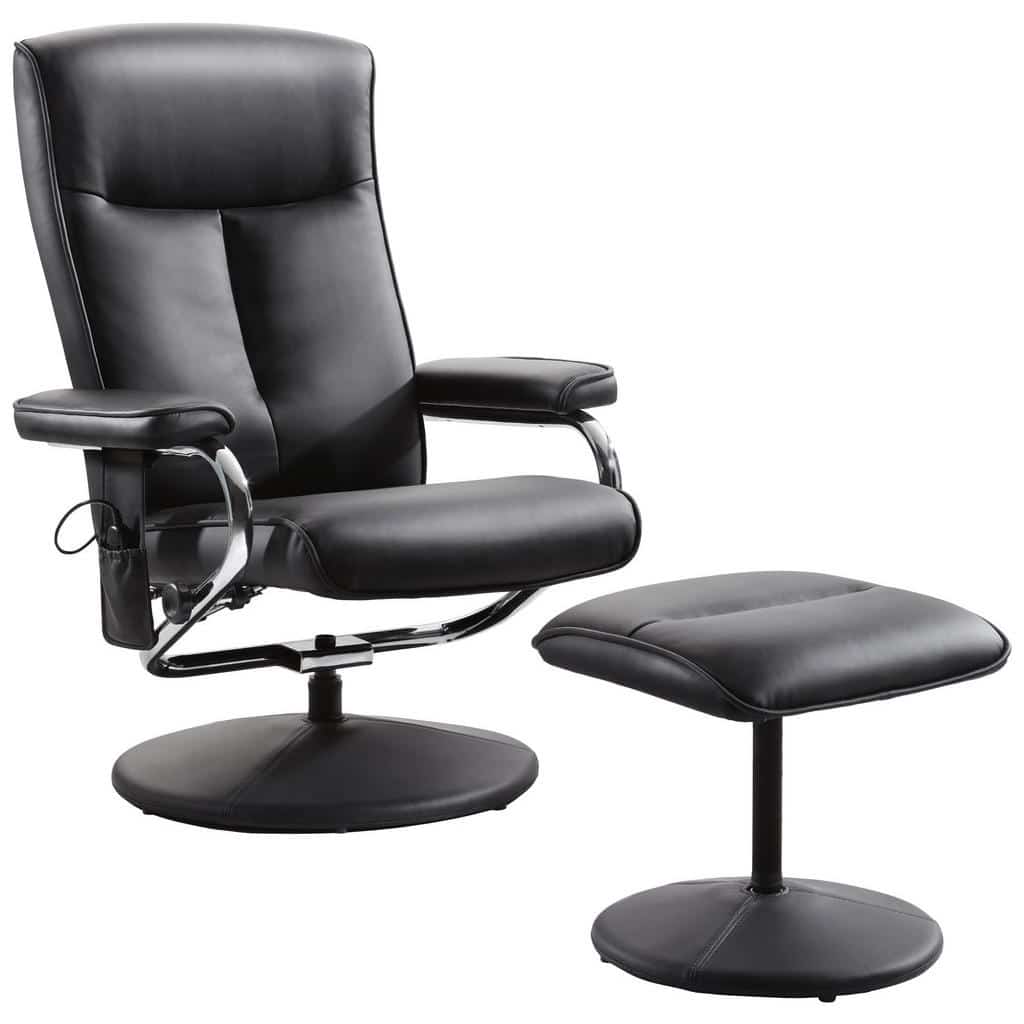 XXXLutz Relaxační Křeslo S Taburetem Kov Textil Černá Xora