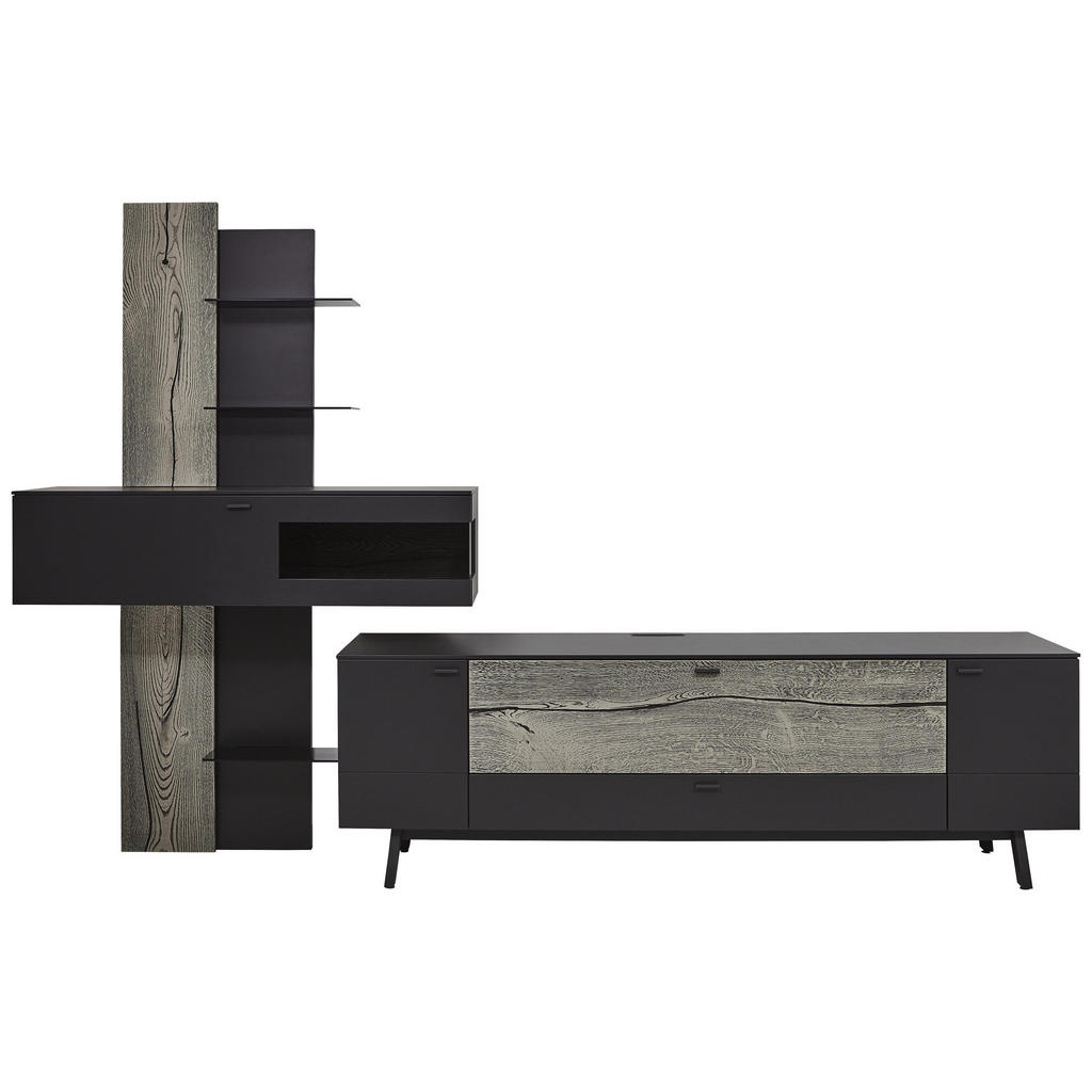 XXXLutz Obývací Stěna Antracitová Šedá Barvy Dubu Dieter Knoll