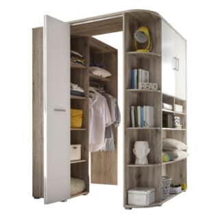 XXXLutz Rohová Skříň Bílá Barvy Dubu Carryhome