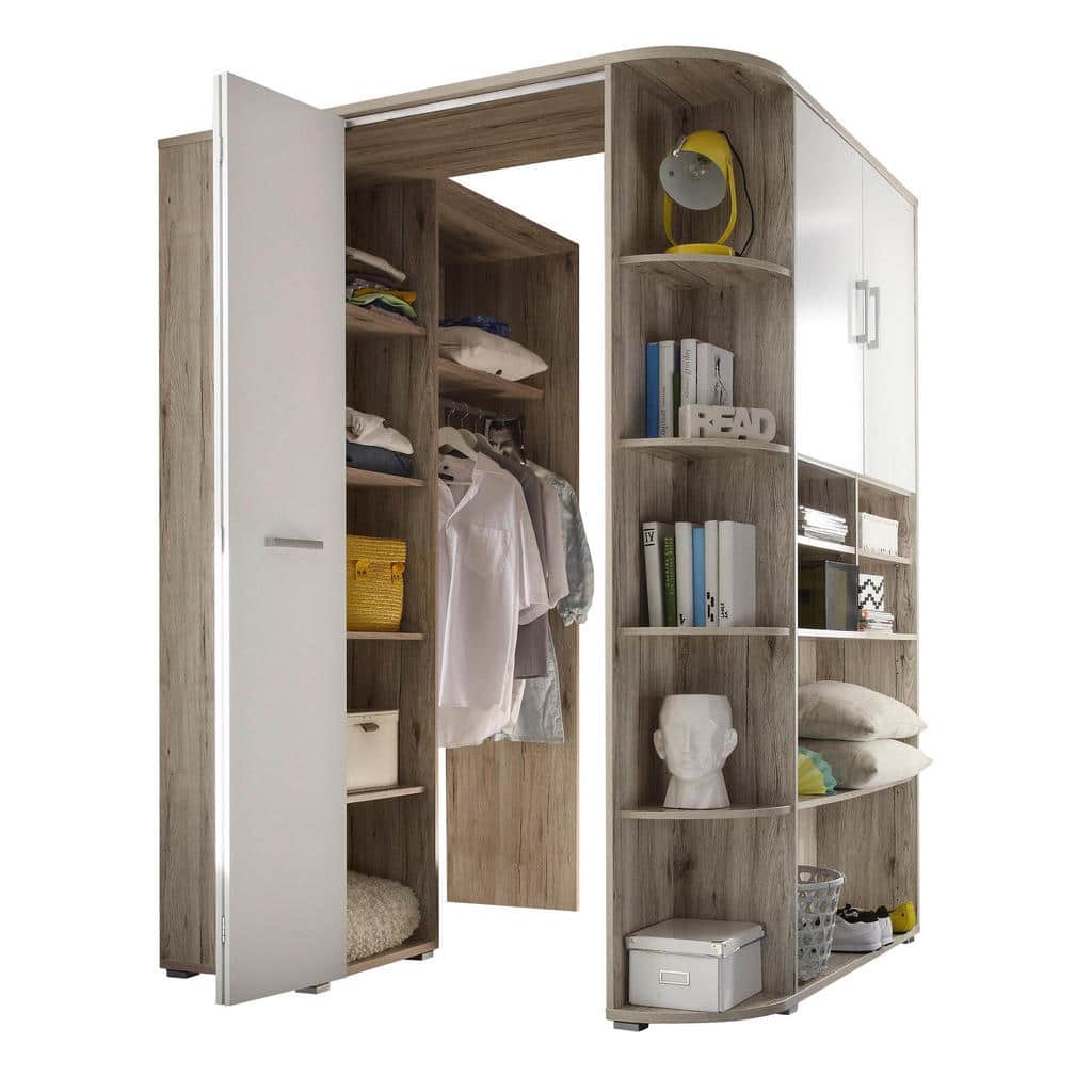 XXXLutz Rohová Skříň Bílá Barvy Dubu Carryhome