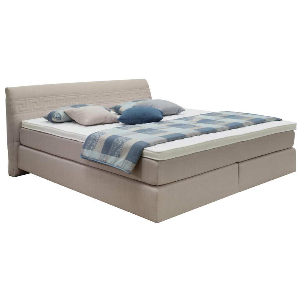 XXXLutz Postel Boxspring 180/200 Cm Textil Béžová Bentley