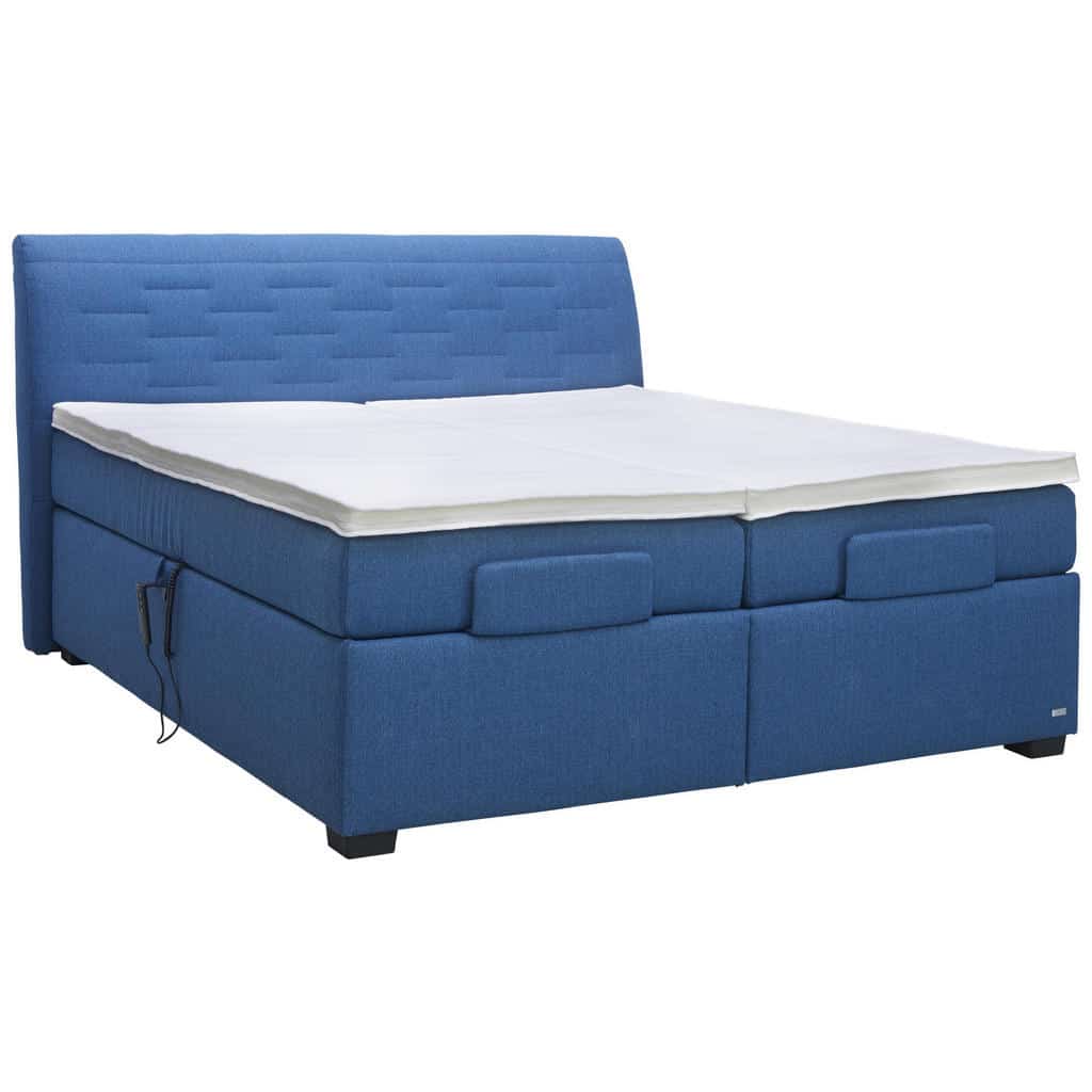 XXXLutz Postel Boxspring 180/200 Cm Textil Modrá Bentley
