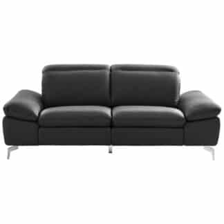 XXXLutz Dvoumístná Pohovka Kov Umělá Hmota Textil Kůže Barvy Chromu Tmavě...