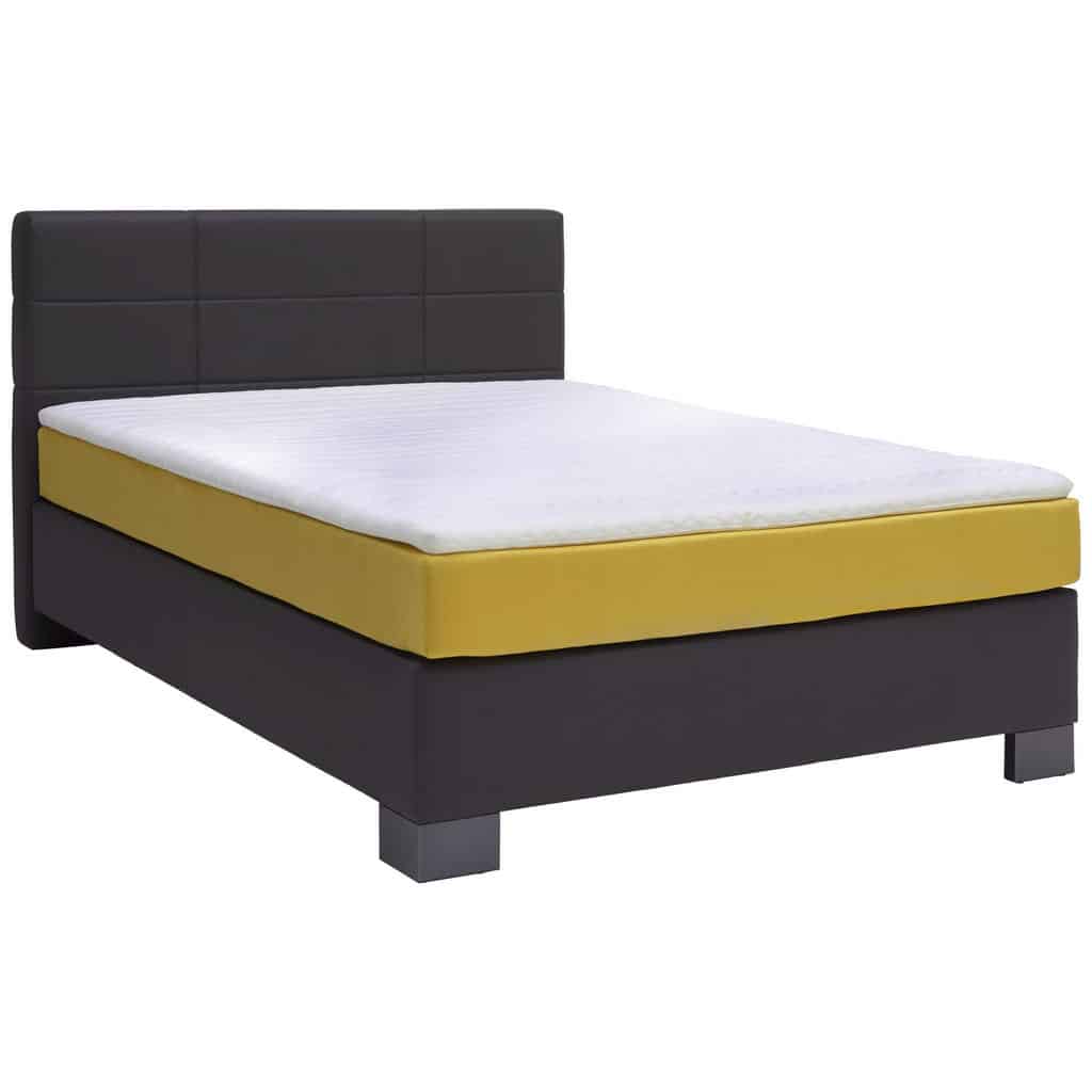 XXXLutz Postel Boxspring 140/200 Cm Textil Antracitová Žlutá Hom`in