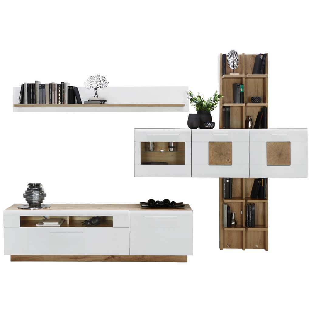 XXXLutz Obývací Stěna Bílá Barvy Dubu Hom`in