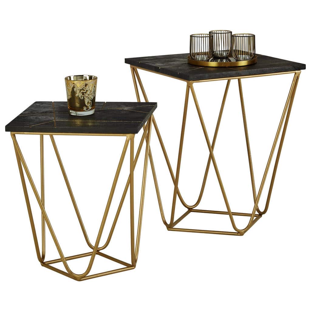 XXXLutz Sada Odkládacích Stolků Akácie Černá Carryhome