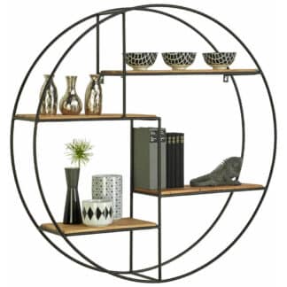 XXXLutz Nástěnný Regál Černá Barvy Akácie Landscape