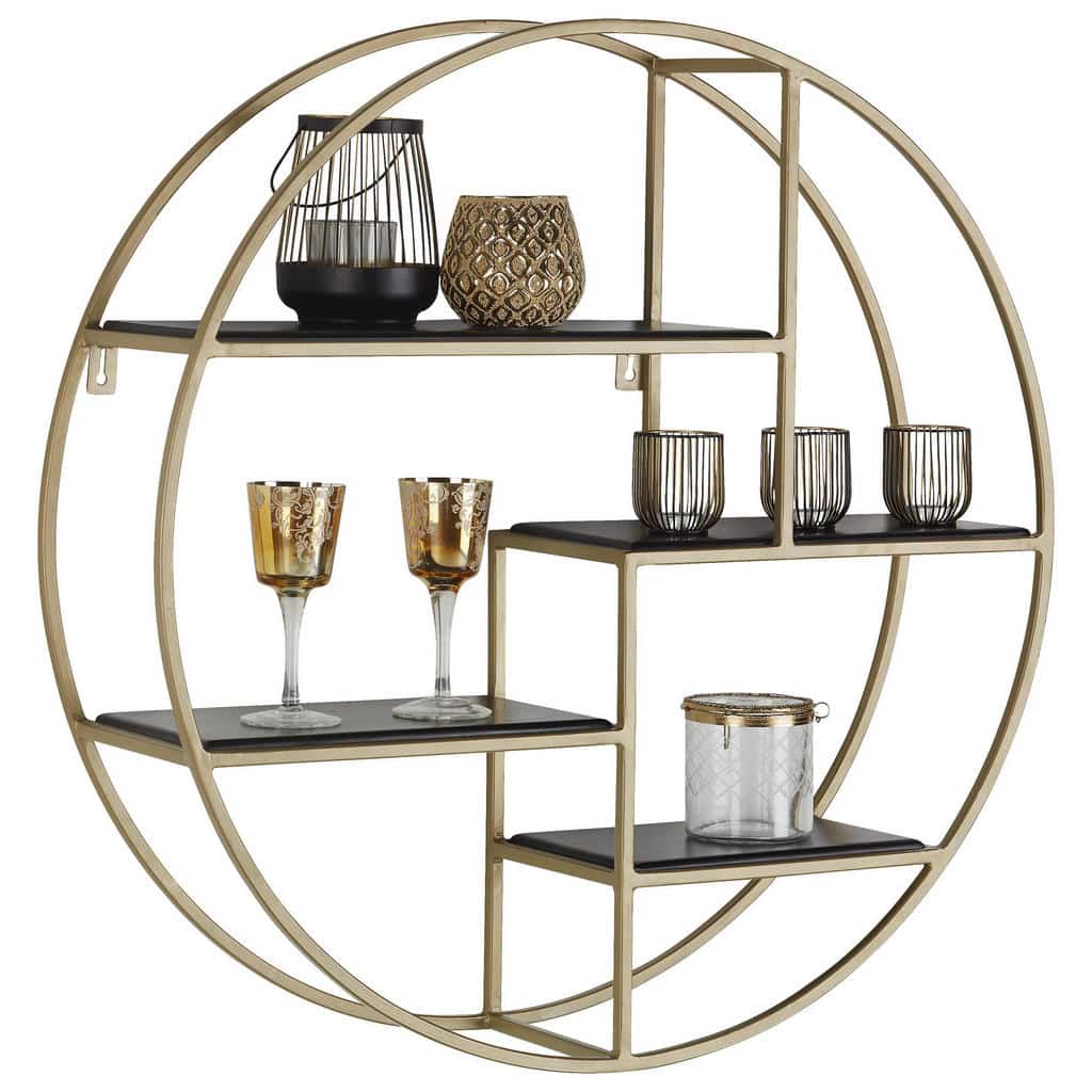 XXXLutz Nástěnný Regál Černá Barvy Zlata Lomoco