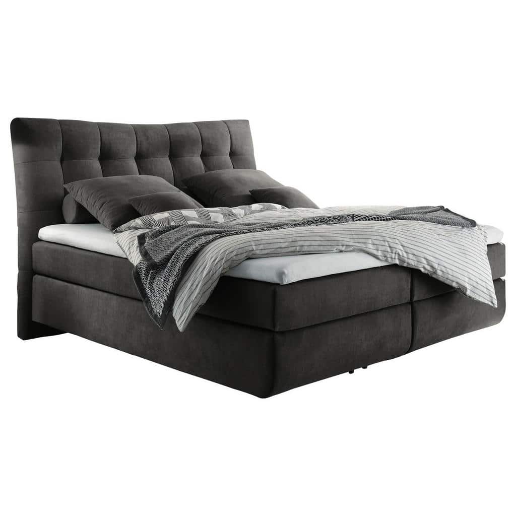 XXXLutz Postel Boxspring 180/200 Cm Textil Antracitová Carryhome