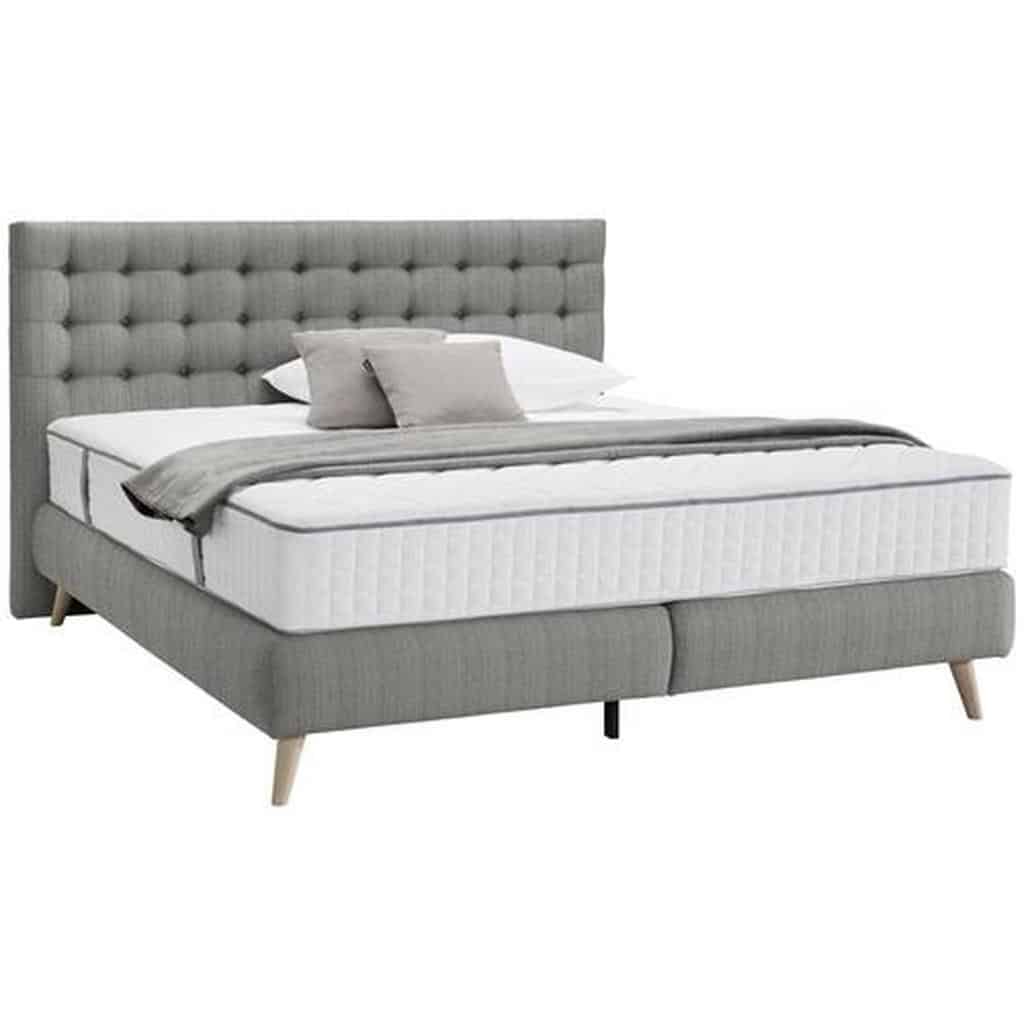 XXXLutz Postel Boxspring 160/200 Cm Textil Světle Šedá Carryhome