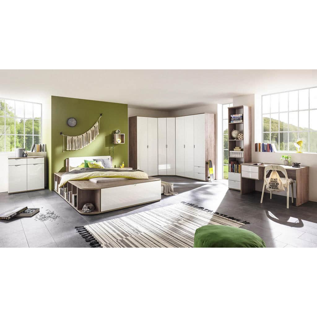 XXXLutz Postel 120/200 Cm Kompozitní Dřevo Bílá Barvy Dubu Xora