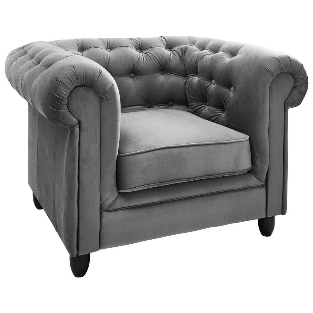 XXXLutz Křeslo Chesterfield Textil Antracitová Ambia Home