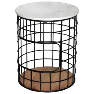 XXXLutz Odkládací Stolek Akácie Přírodní Barvy Černá Bílá Novel