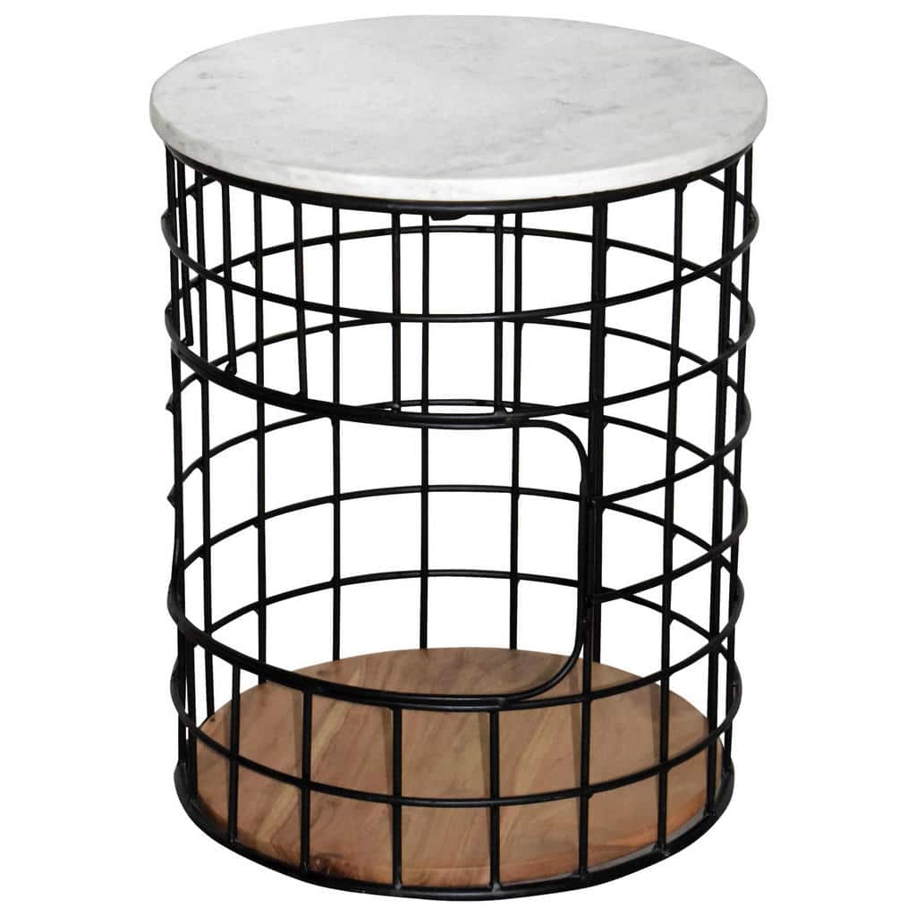 XXXLutz Odkládací Stolek Akácie Přírodní Barvy Černá Bílá Novel