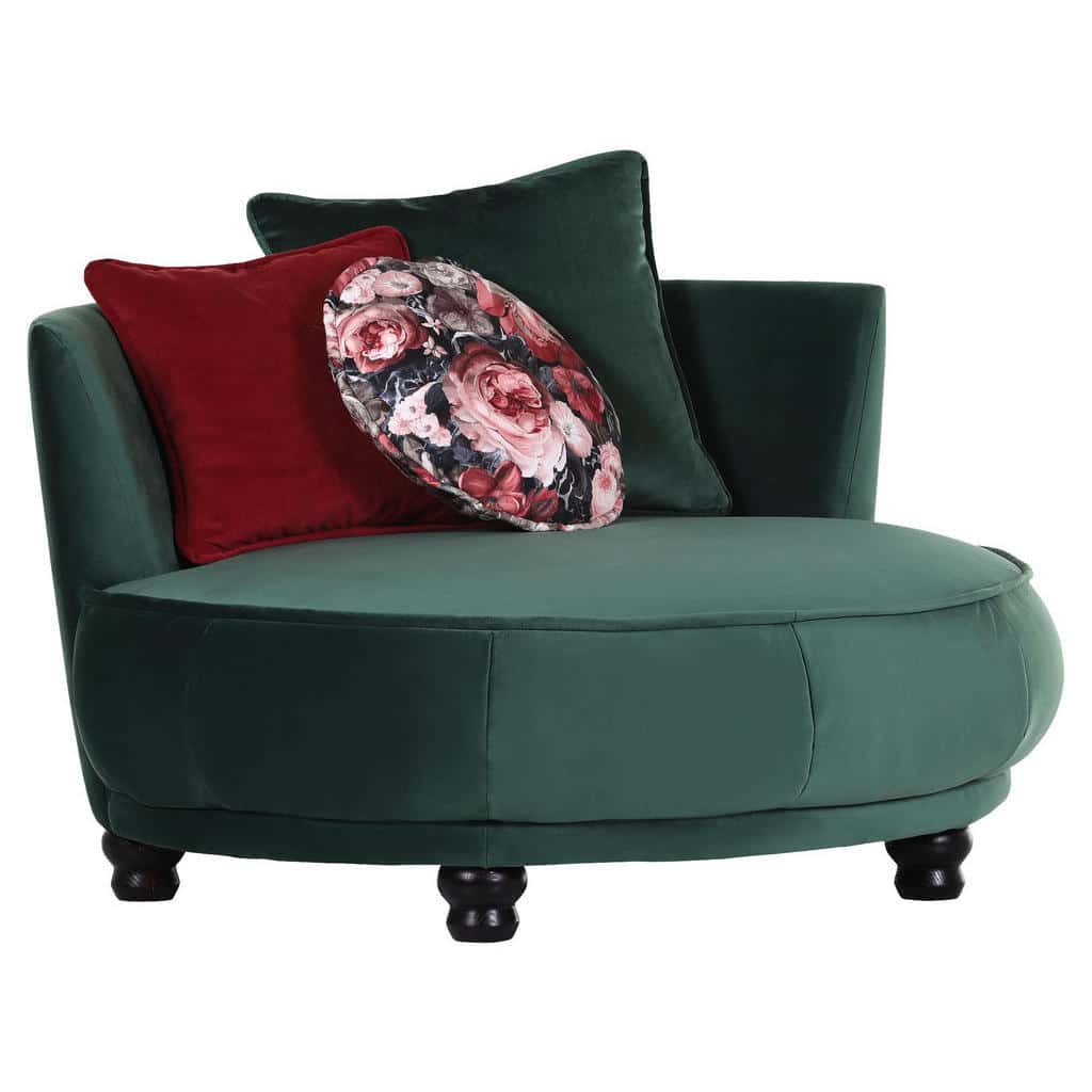 XXXLutz Designové Křeslo Textil Červená Tmavě Zelená Carryhome