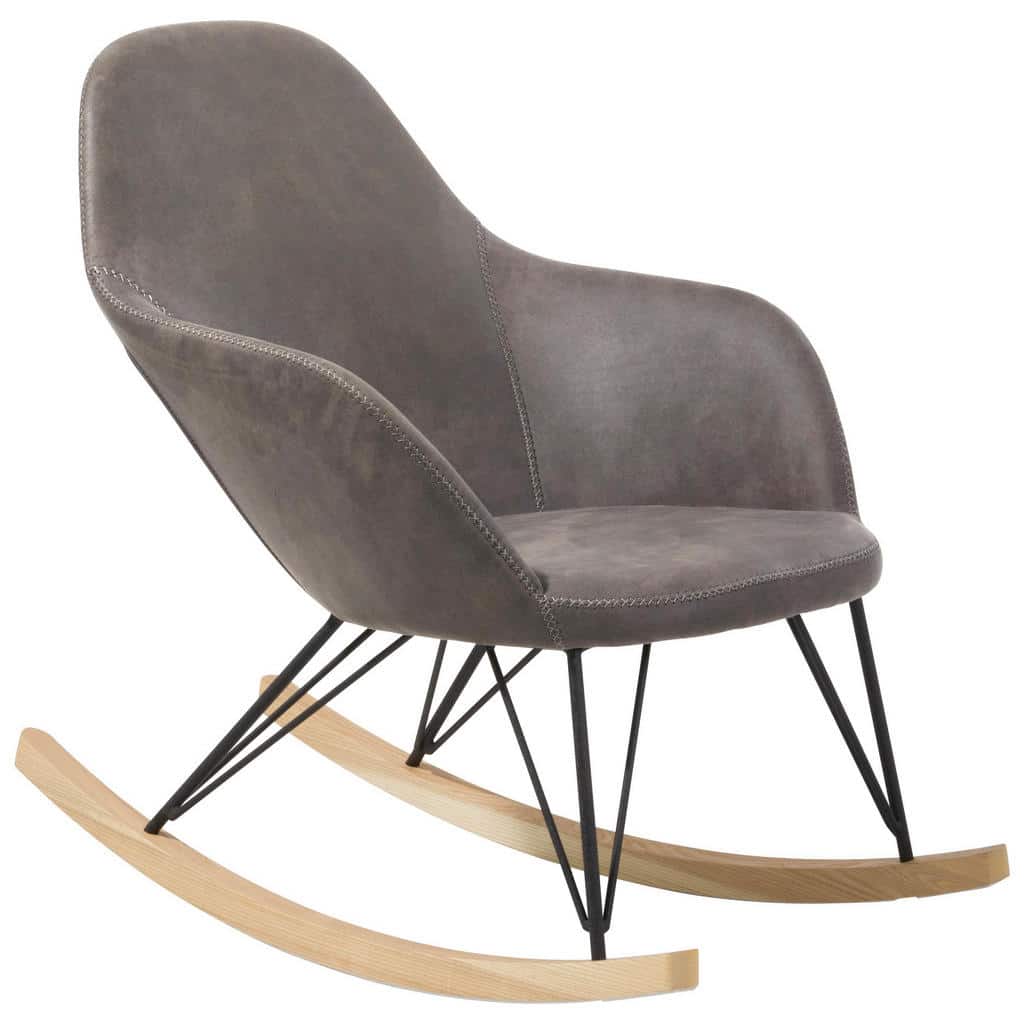 XXXLutz Houpací Židle Dřevo Kov Textil Hnědá Černá Barvy Jasanu Xora