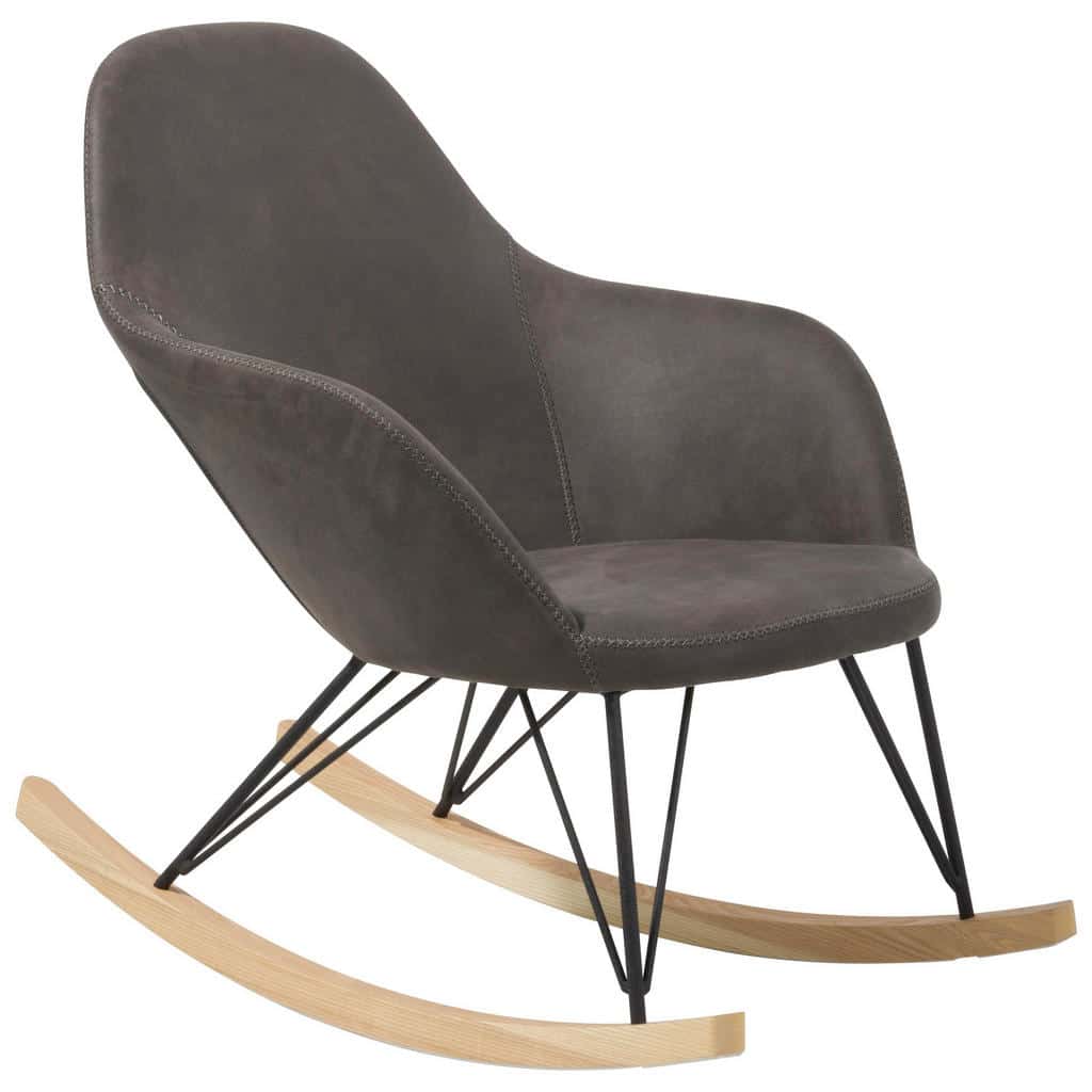 XXXLutz Houpací Židle Dřevo Kov Textil Šedá Černá Barvy Jasanu Xora