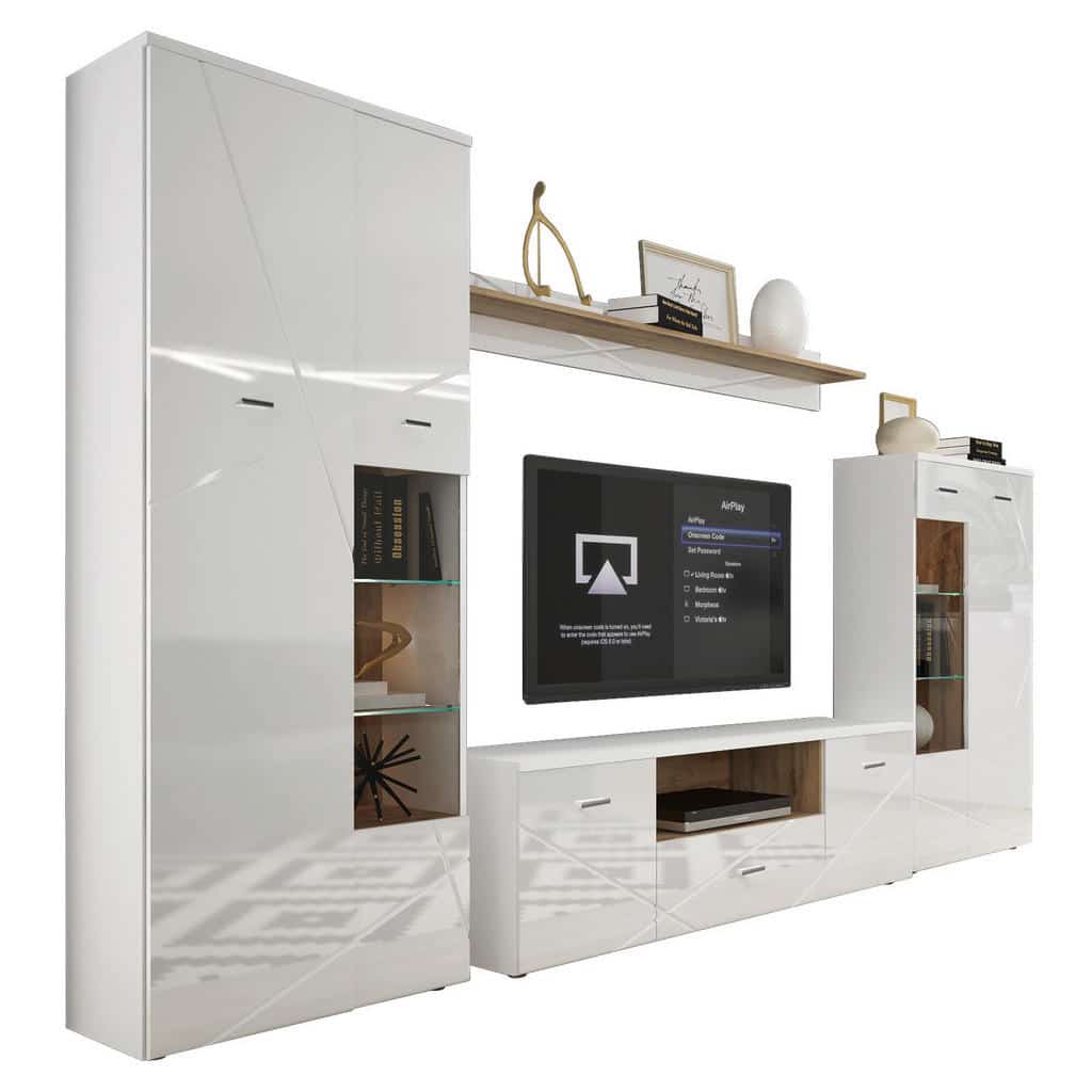 XXXLutz Obývací Stěna Bílá Barvy Dubu Hom`in