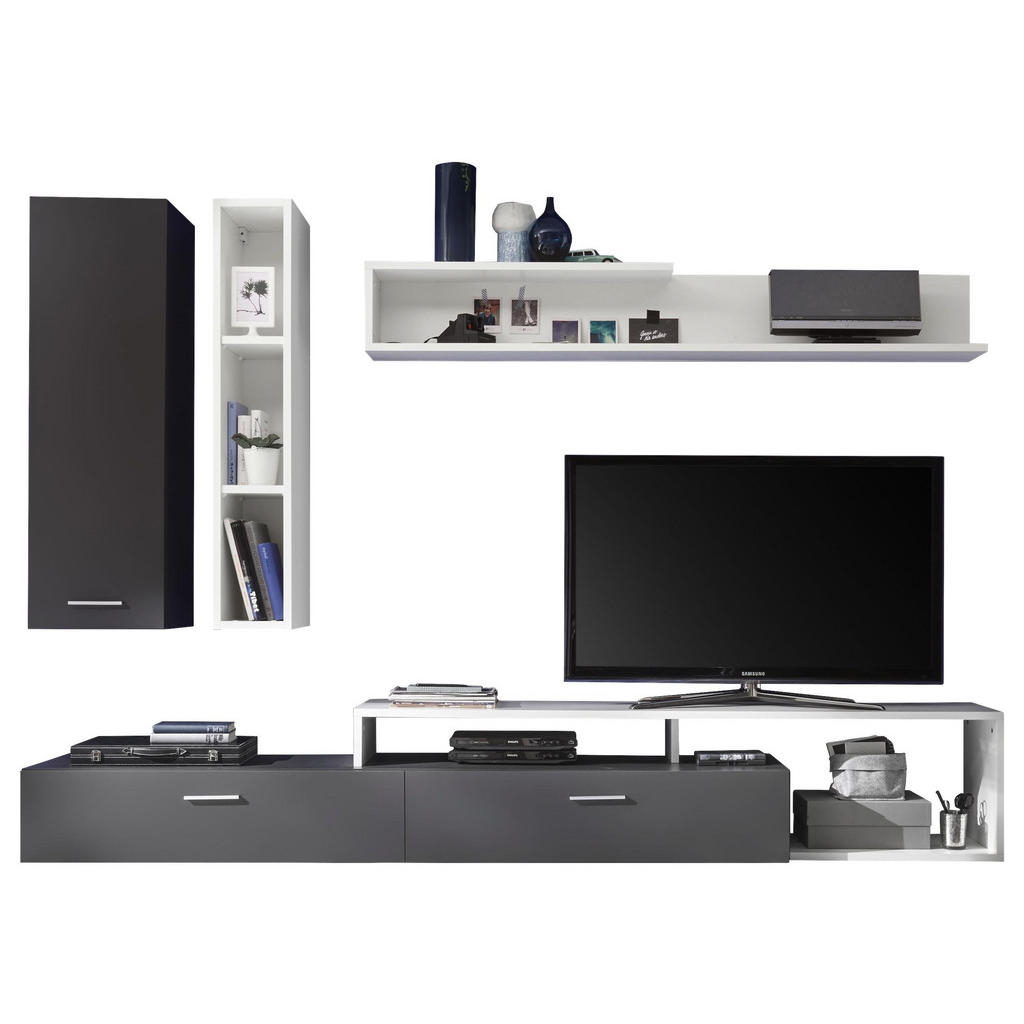 XXXLutz Obývací Stěna Šedá Bílá Ti`me