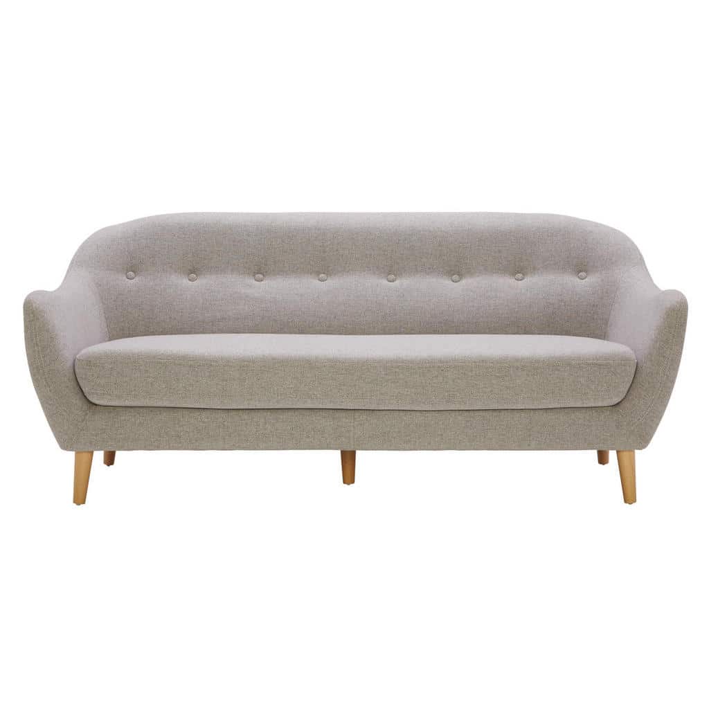 XXXLutz Třímístná Pohovka Dřevo Textil Světle Šedá