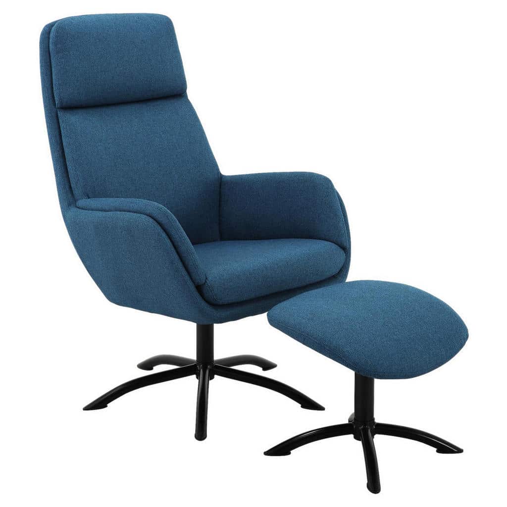 XXXLutz Relaxační Křeslo S Taburetem Kov Textil Petrolej Carryhome