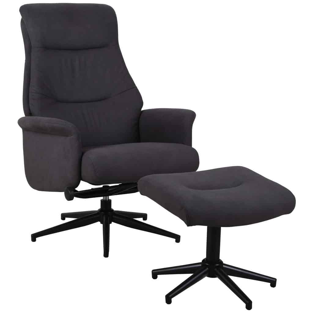 XXXLutz Relaxační Křeslo S Taburetem Kov Textil Šedá Carryhome