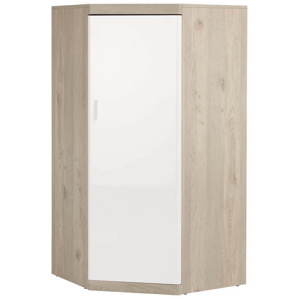 XXXLutz Rohová Skříň Bílá Barvy Dubu Xora