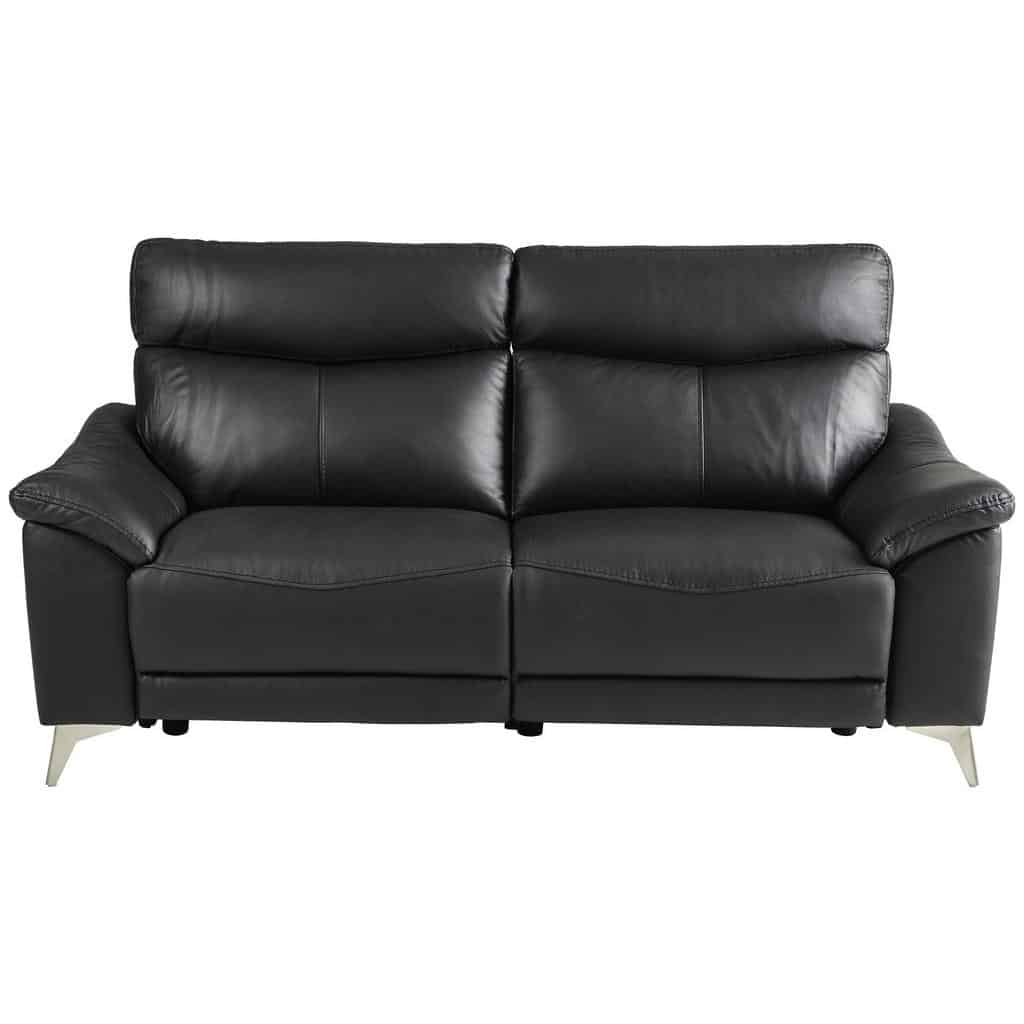 XXXLutz 25-Sedák Černá Kombinace Pravá Kůže/vzhled Kůže Xora