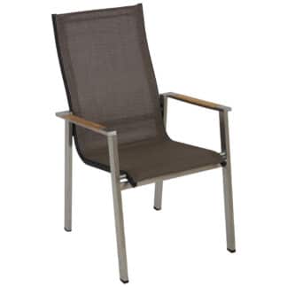 XXXLutz Stohovatelná Židle Antracitová Hnědá Barvy Nerez Oceli Barvy Teak...